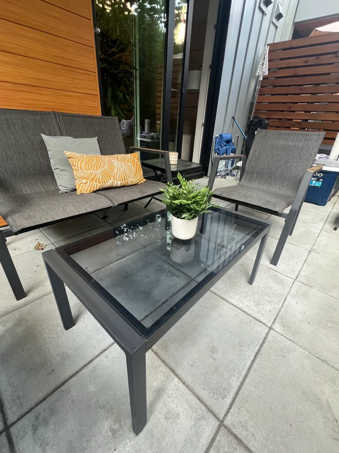 Outdoor Patio 4 pc Set - Loveseat, Chairs, Table image indicator(3)