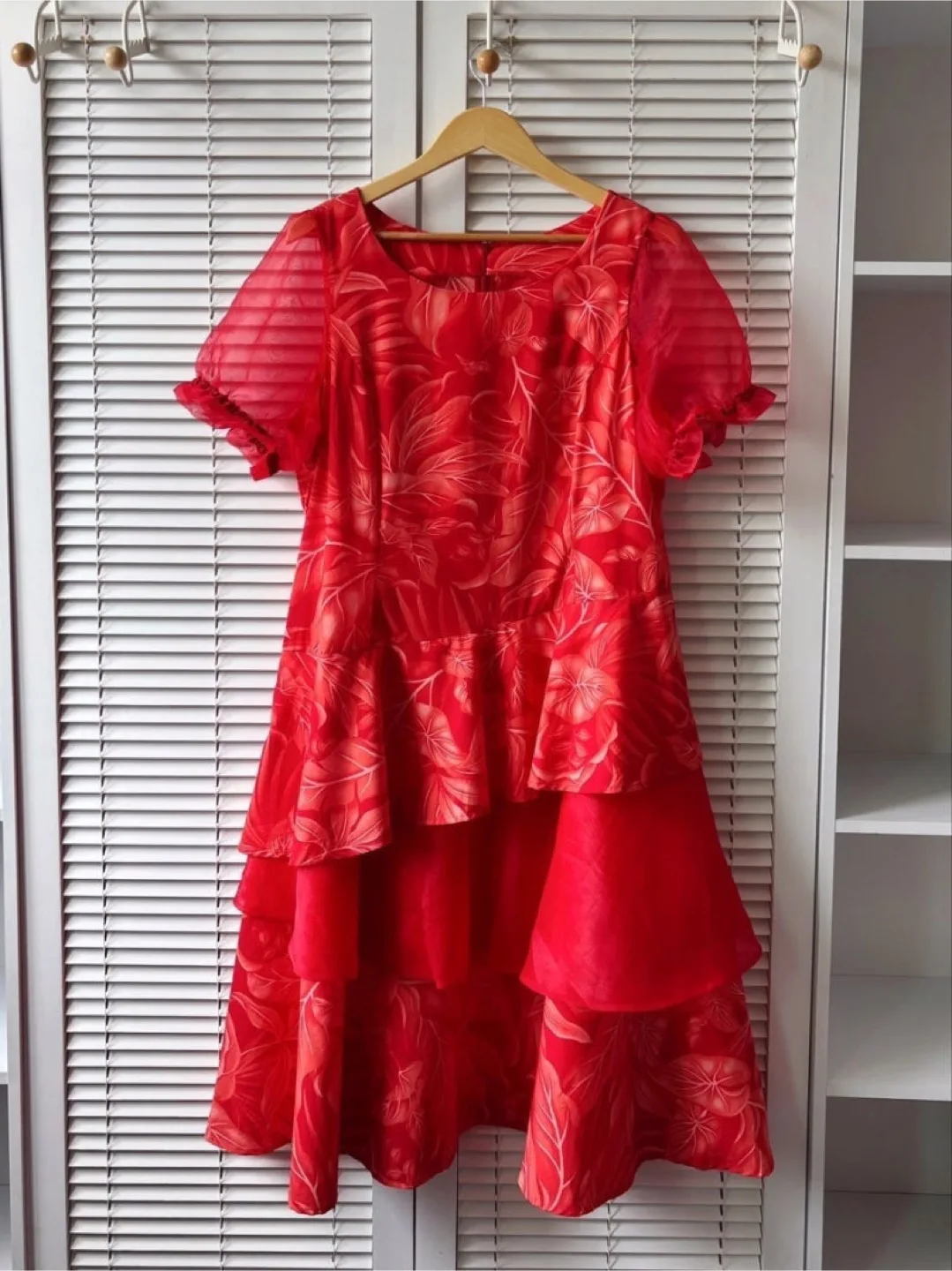 Vintage Red Hawaiian Dress Women’s Aloha Party Wear thumbnail