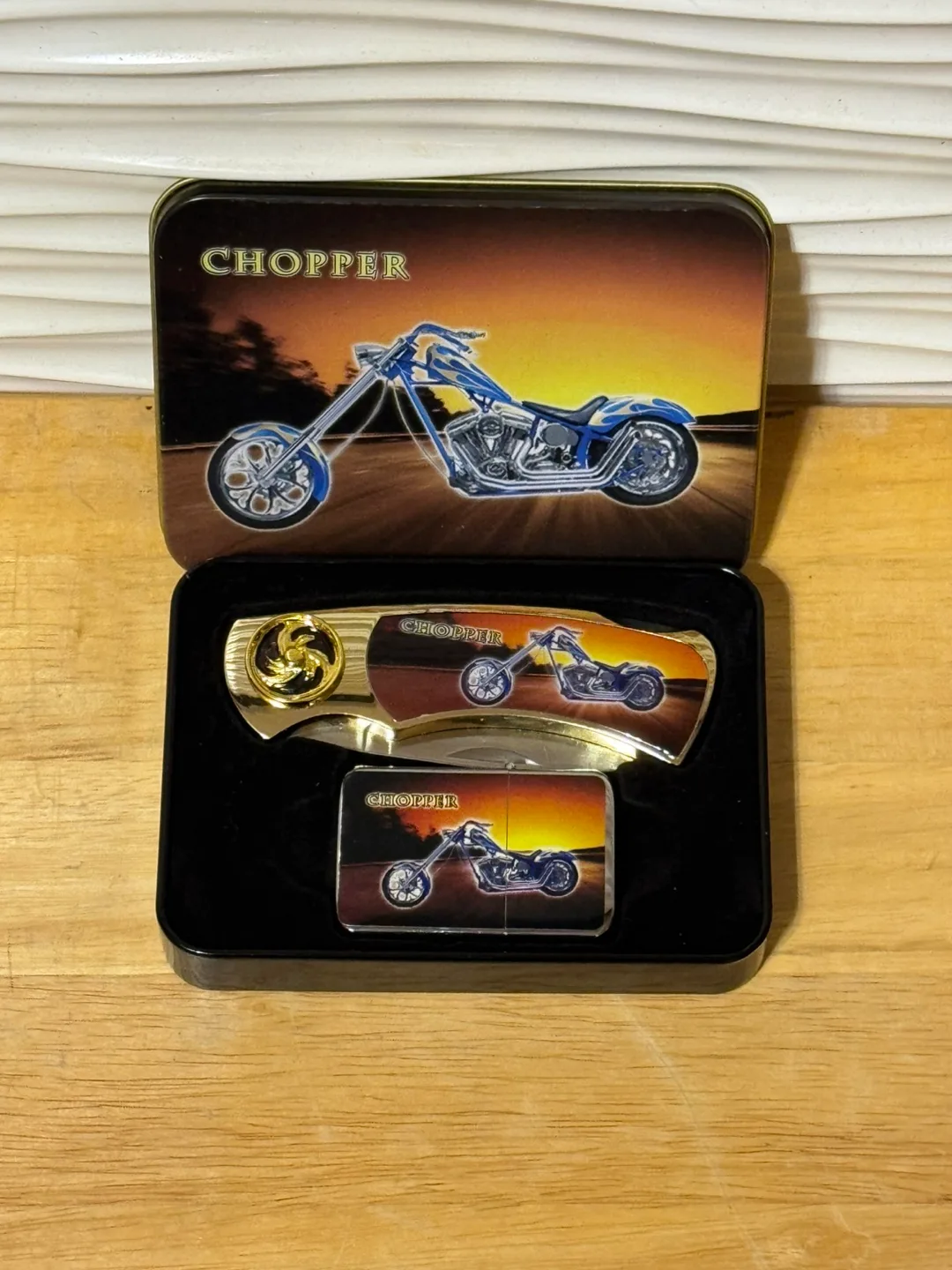 Collectors Chopper Motorcycle Knife & lighter Set image indicator(2)