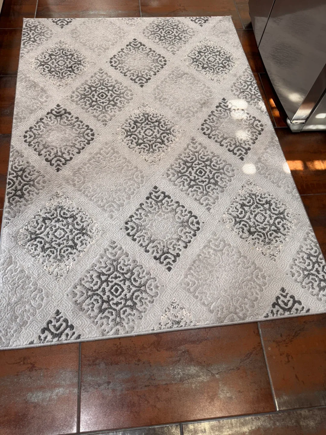 Patterned Area Rug - Gray/White thumbnail