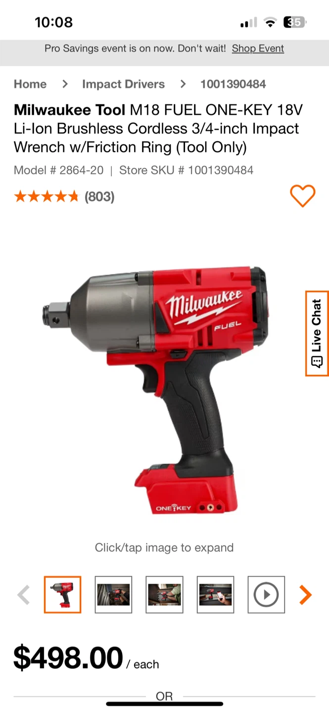 Milwaukee M18 FUEL 3/4" High Torque Impact Wrench - NEW - photo 3