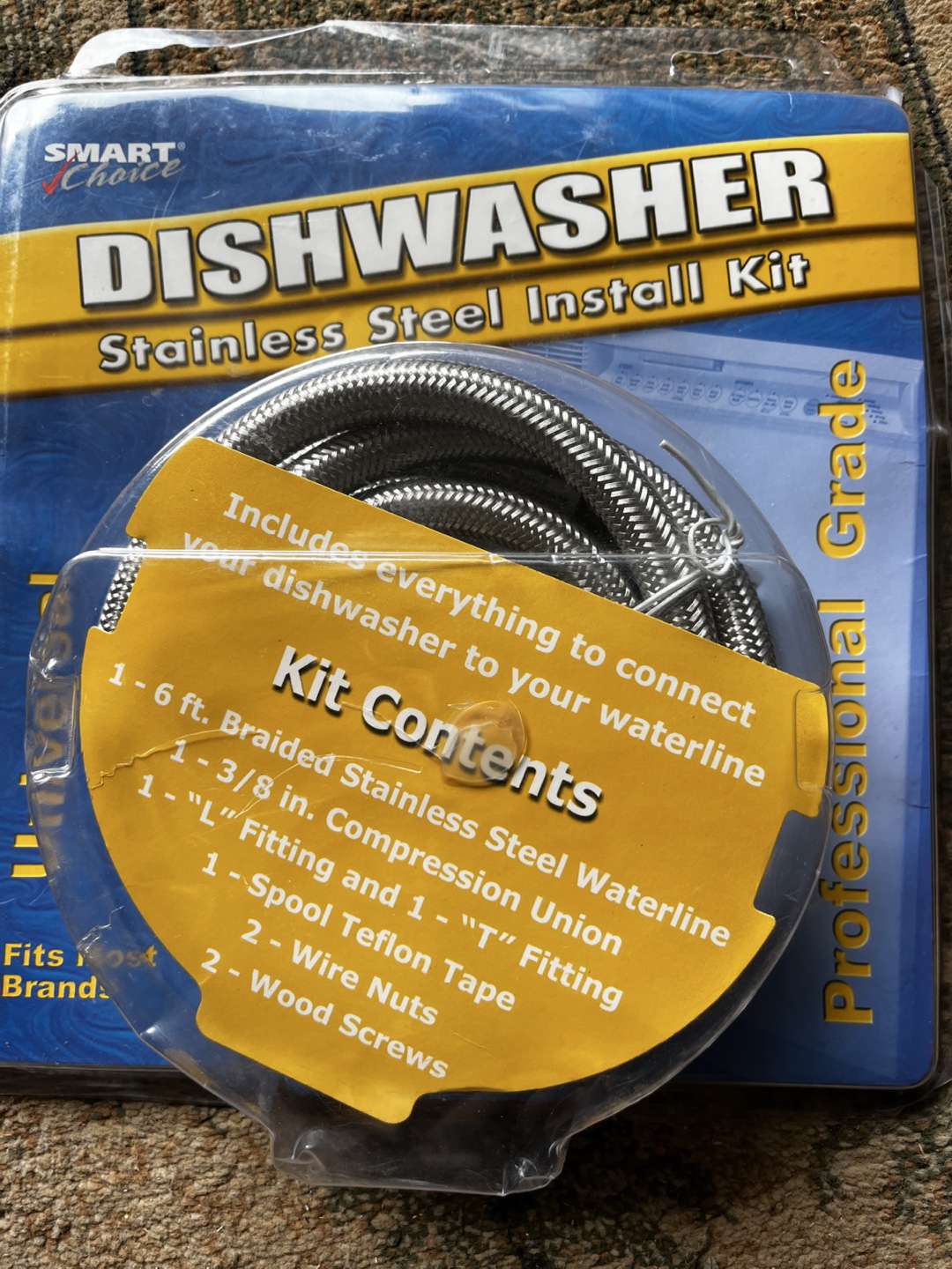 SMART Choice Dishwasher Install Kit - Stainless Steel