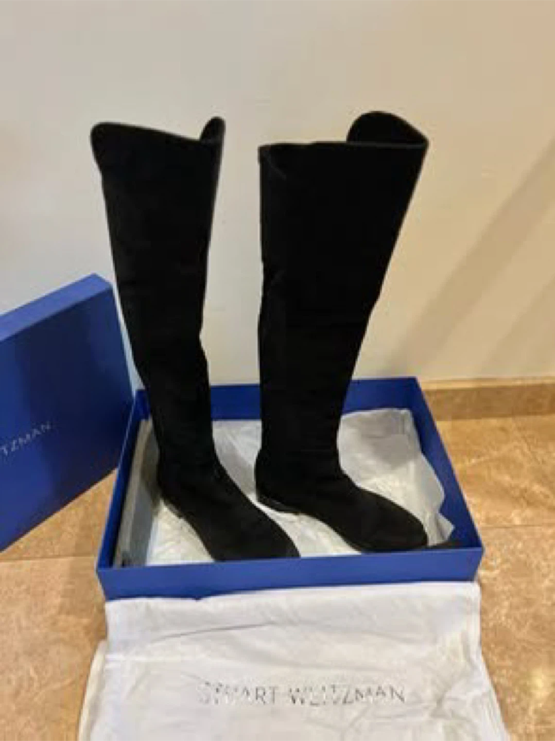 Stuart Weitzman 5050 Suede Black Over the Knee Boots - photo 4