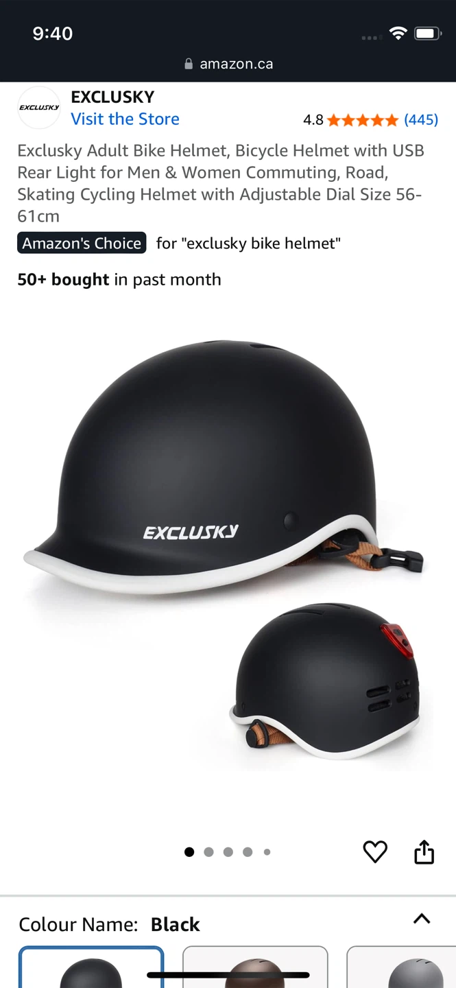 Exclusky Adult Bike Helmet - Black, Size L - photo 3