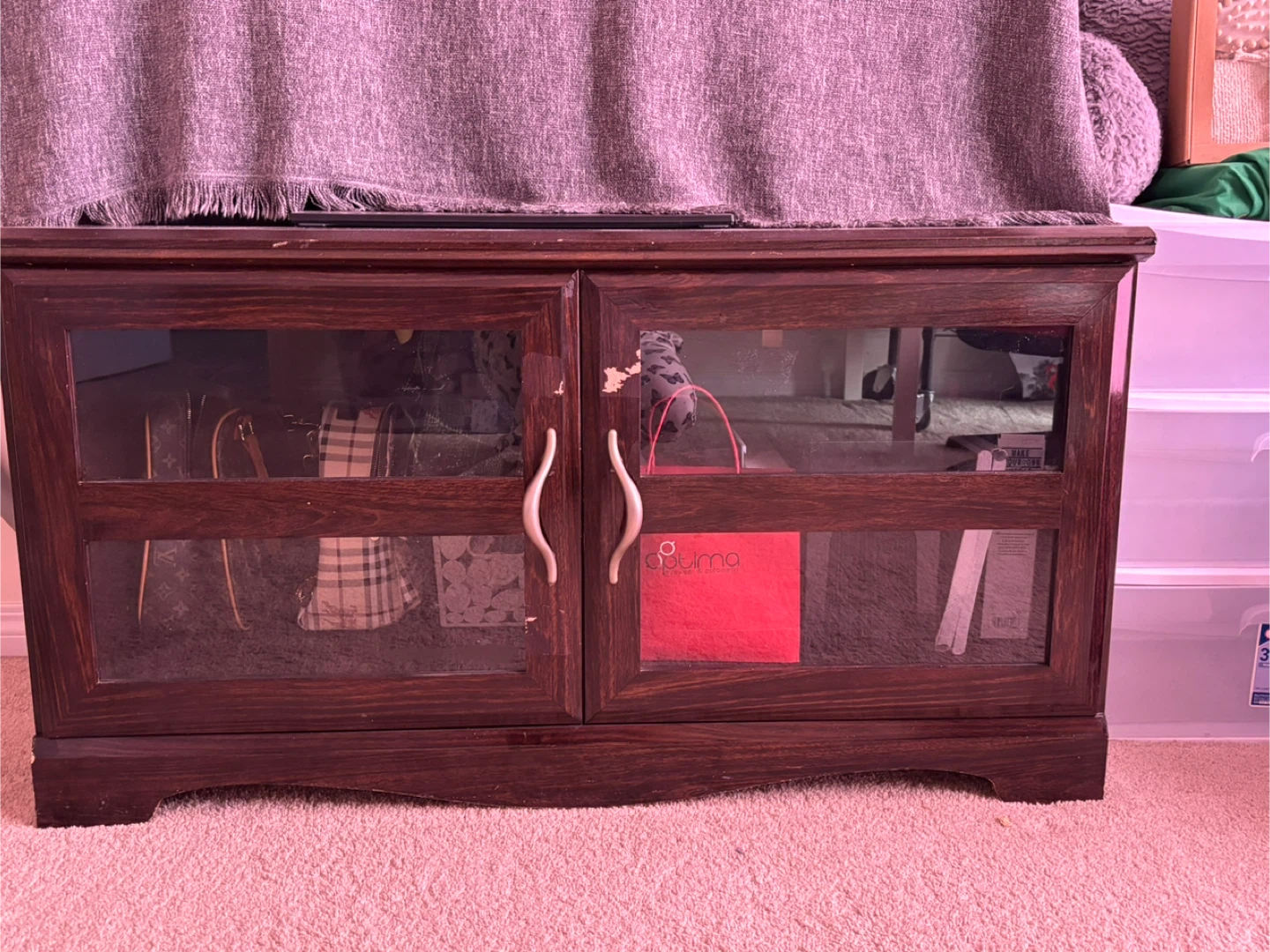 Wooden Cabinet with Glass Doors