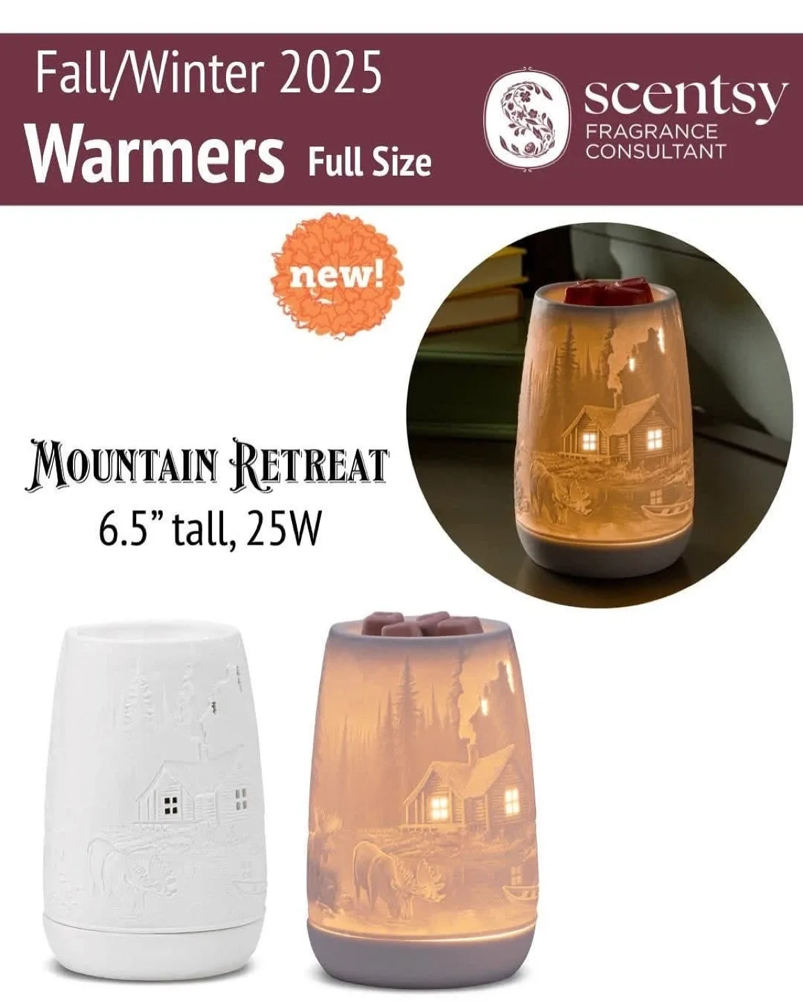 Scentsy Mountain Retreat Warmer! thumbnail