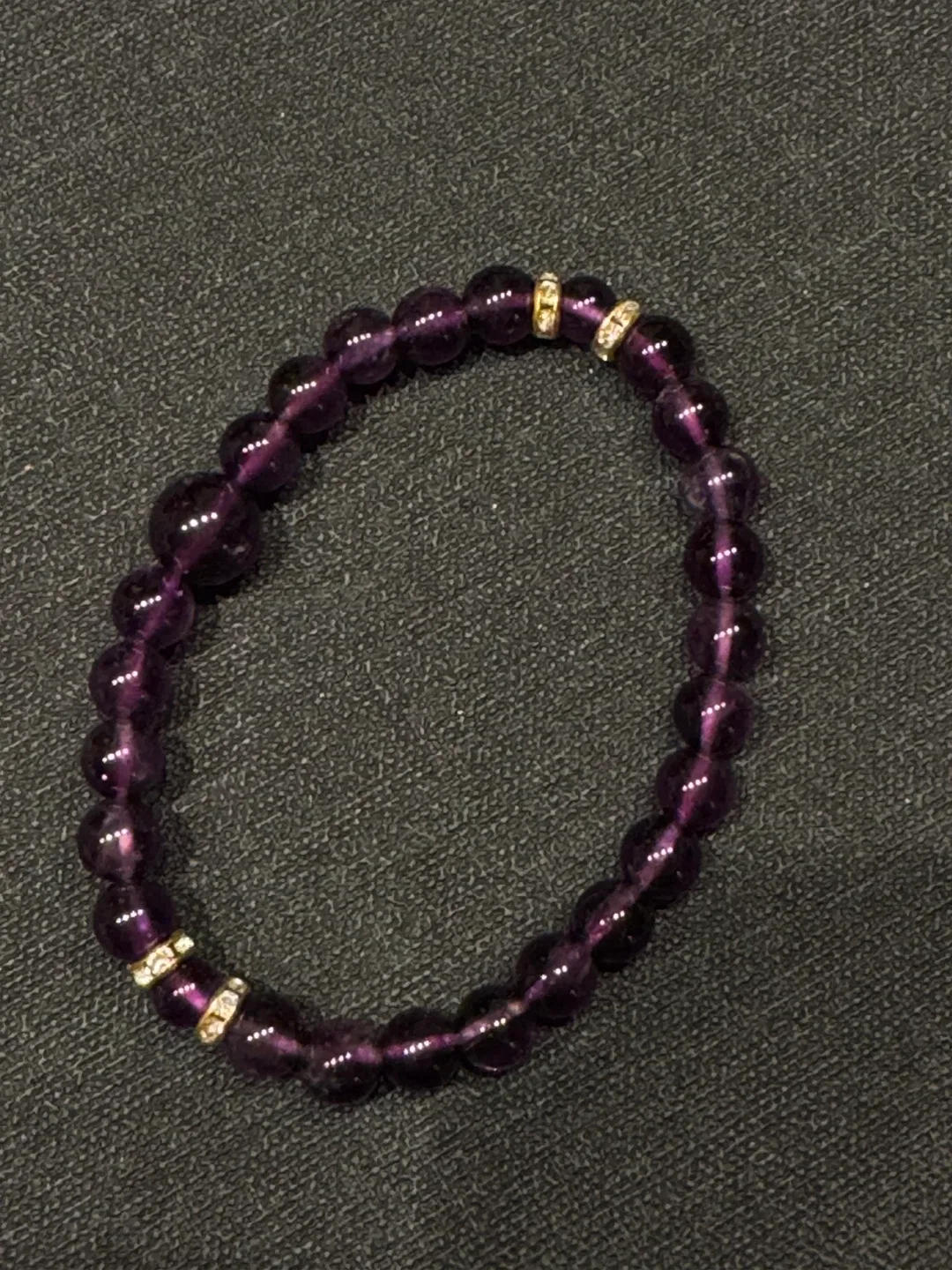Purple crystal Beaded Bracelet image indicator(3)