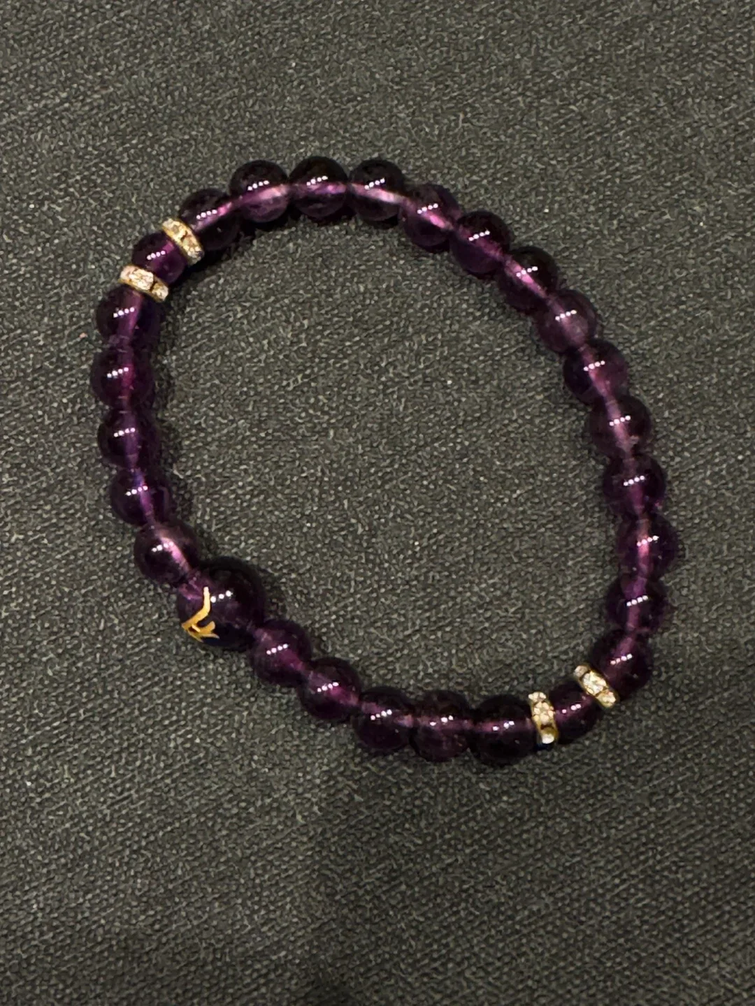 Purple crystal Beaded Bracelet image indicator(2)
