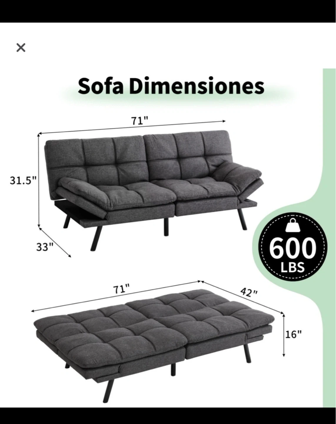 Full size Sofa Bed - photo 3
