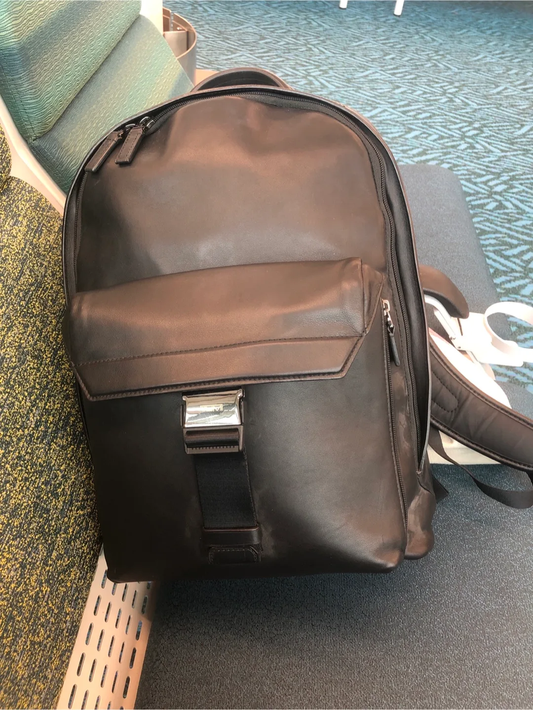 Tumi Black Leather Backpack thumbnail