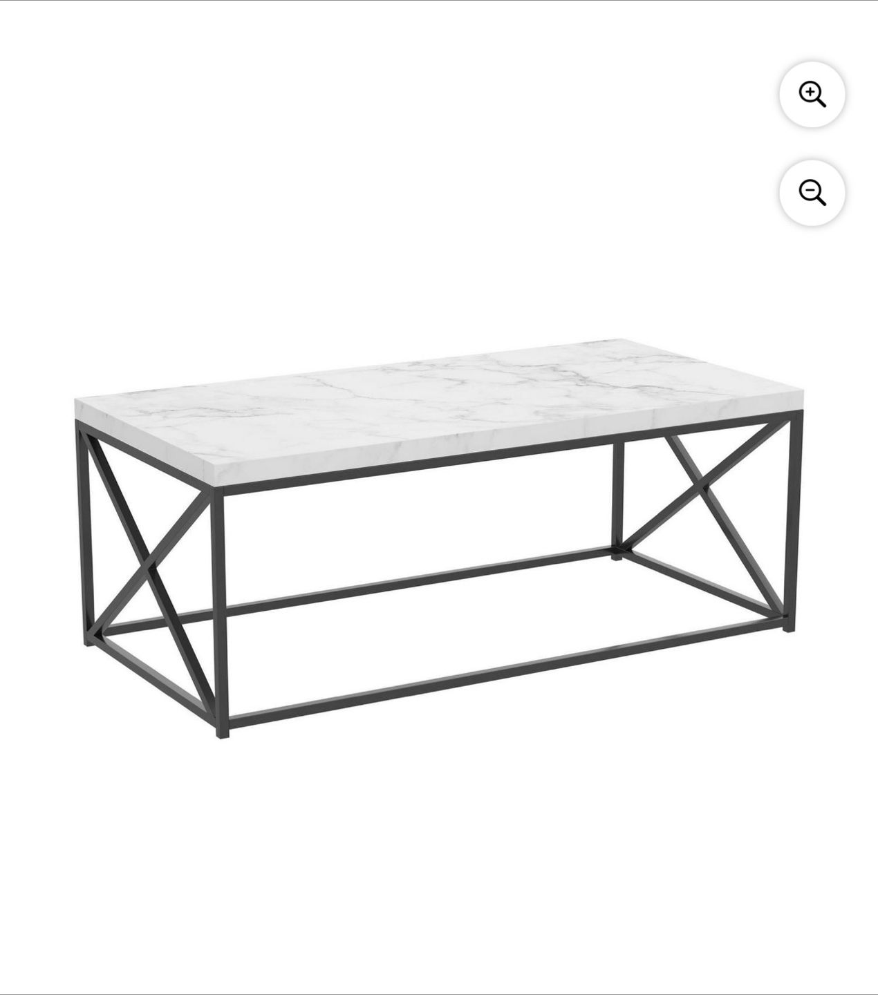✨ Coffee Table – 44”L Marble Black Metal – Moving Sale! ✨ - photo 2