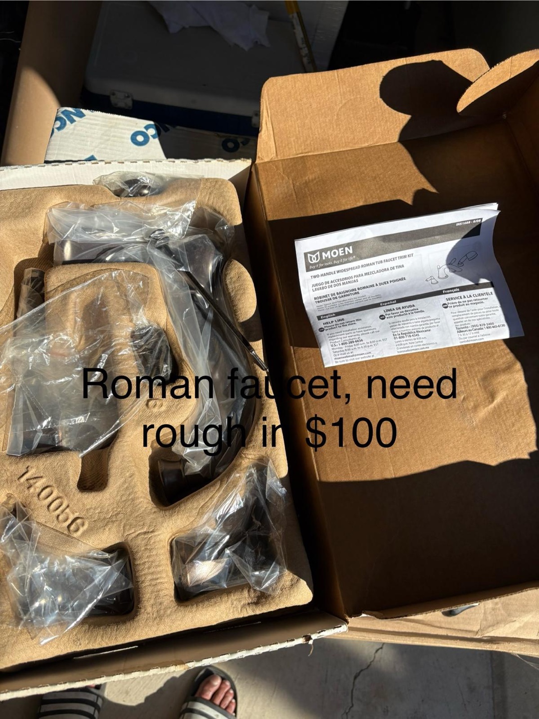 New Moen Vestige Roman Tub Faucet Kit