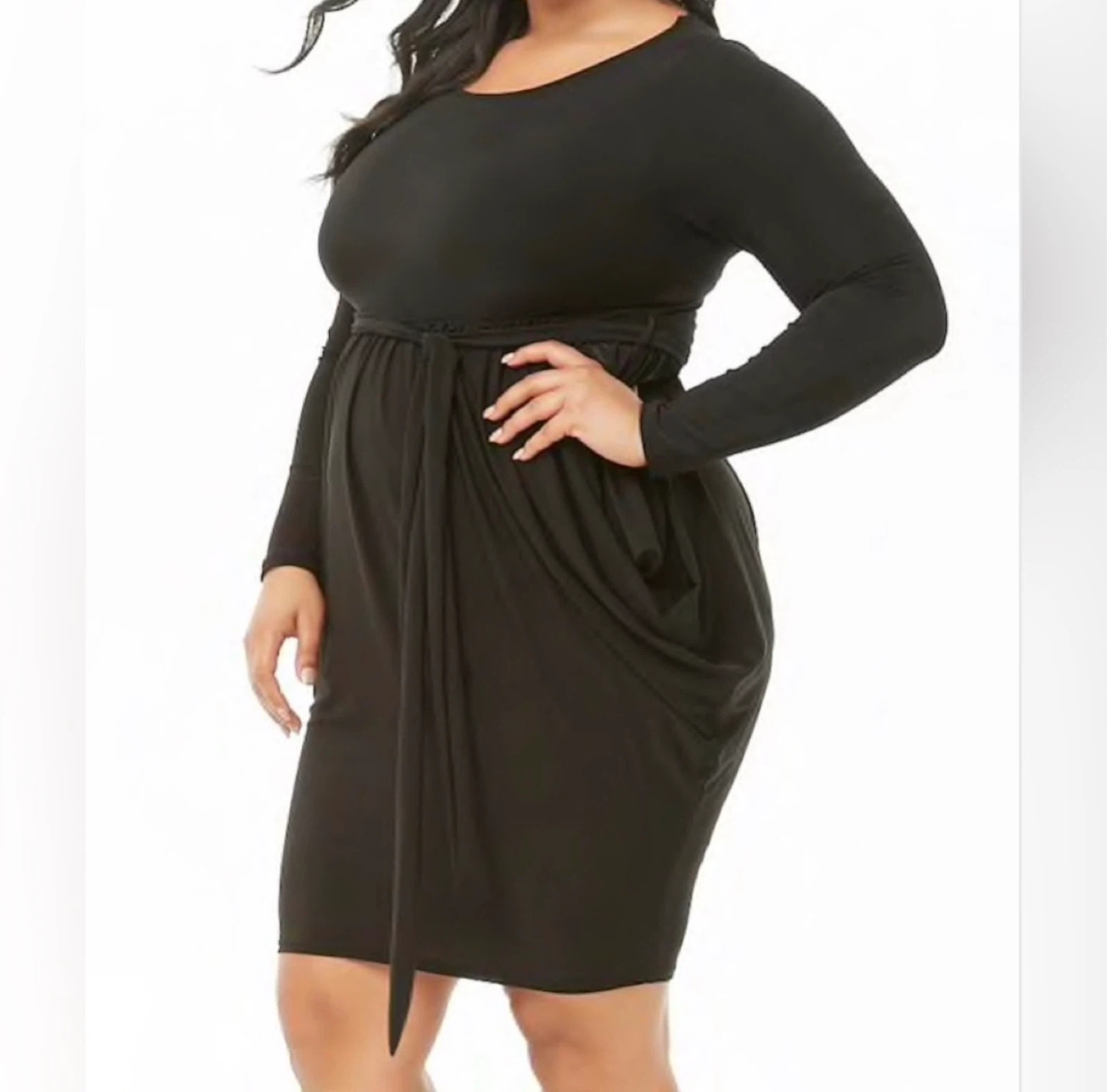 Plus Size Stretch-Knit Self-Tie Dress - photo 5