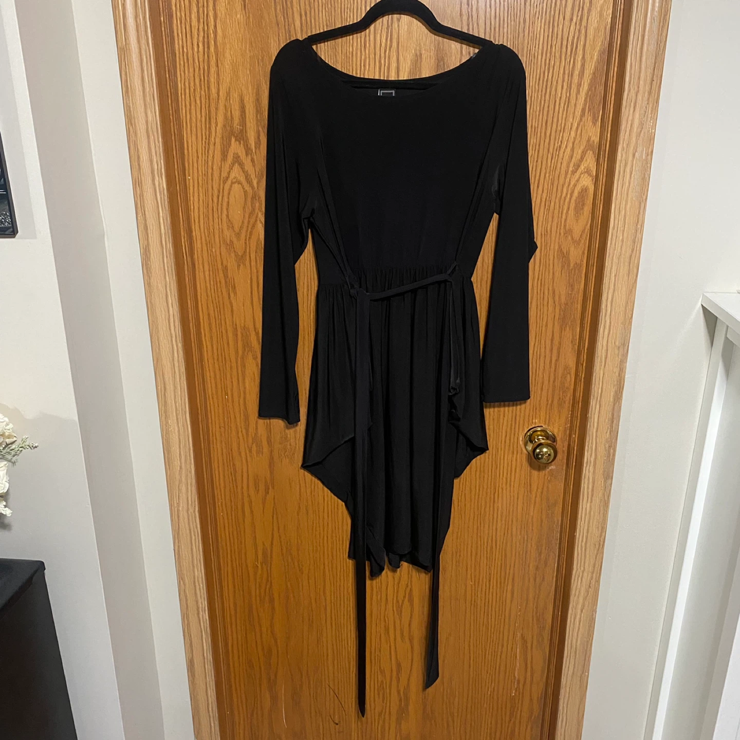 Plus Size Stretch-Knit Self-Tie Dress