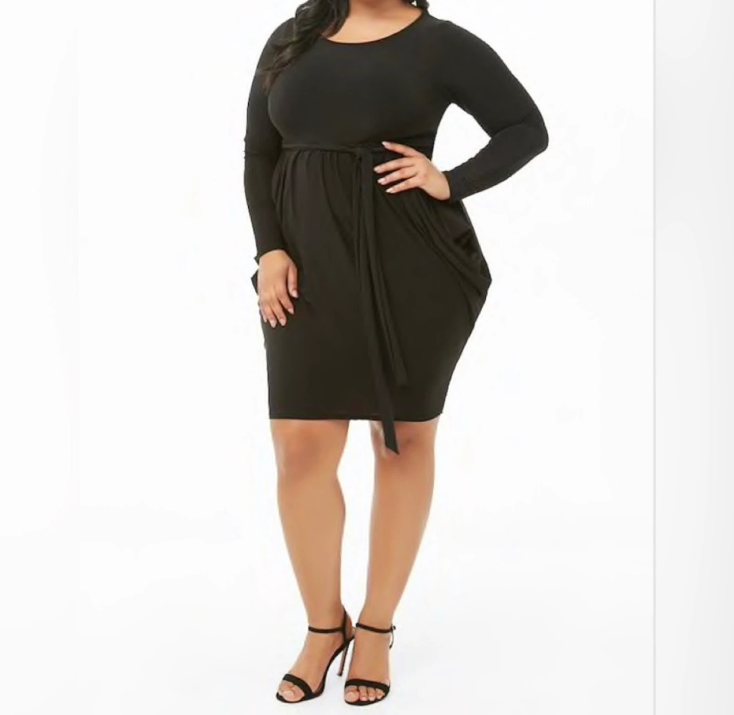 Plus Size Stretch-Knit Self-Tie Dress - photo 4
