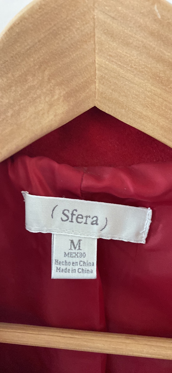 New Sfera Red Double Breasted Coat - Size M - photo 3