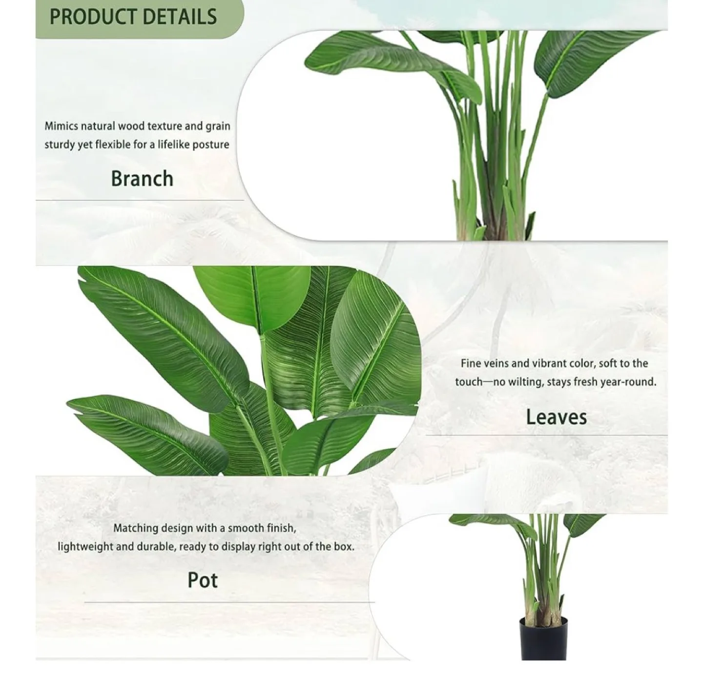 Fsohoi 4ft Artificial Bird of Paradise Plant, New in Box image indicator(3)