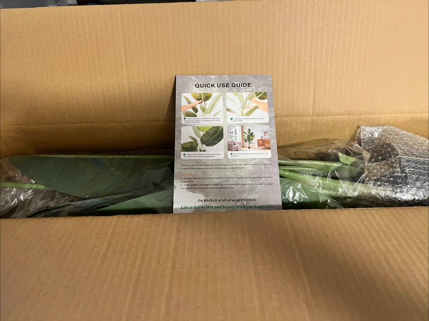 Fsohoi 4ft Artificial Bird of Paradise Plant, New in Box image indicator(5)