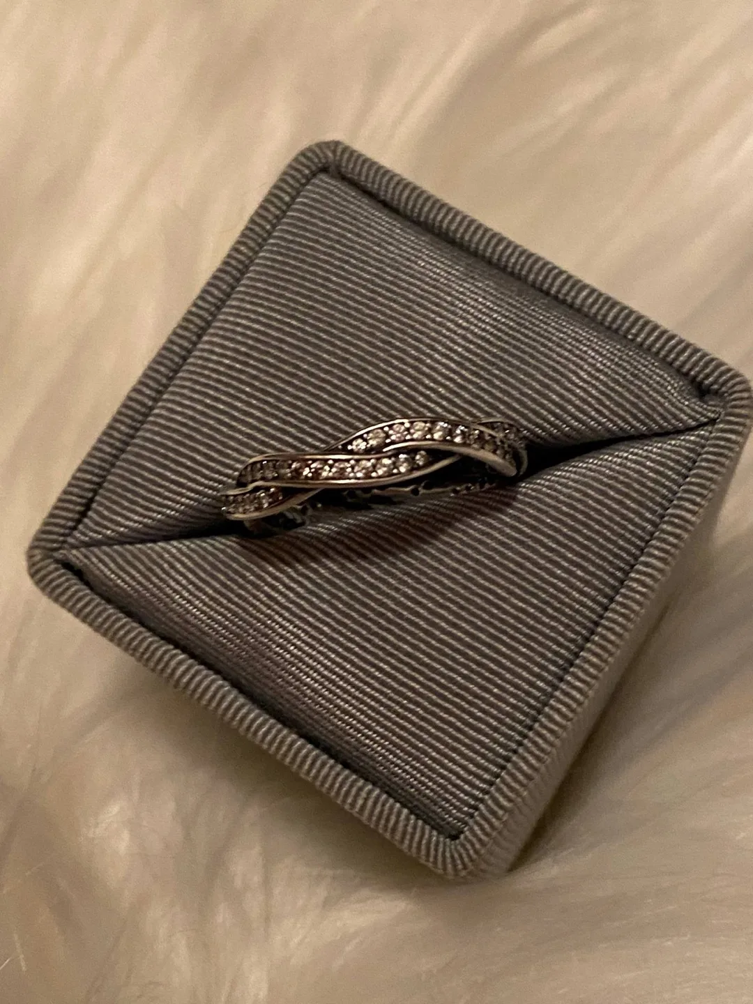 Pandora intertwined Cz clear ring size (54) 7 image indicator(3)