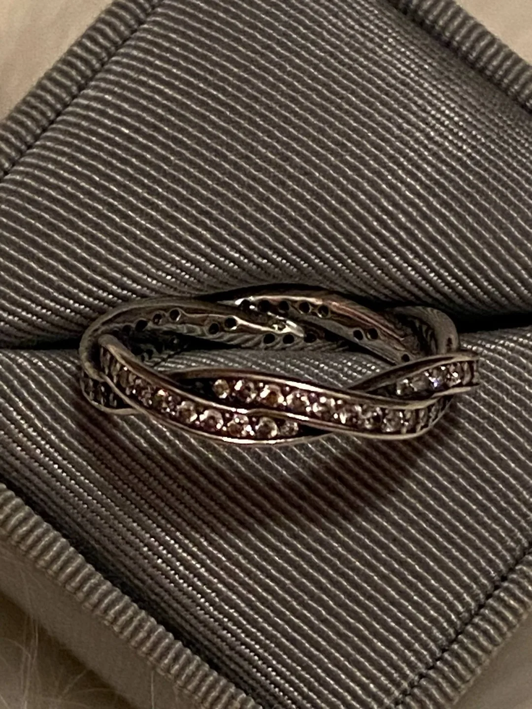 Pandora intertwined Cz clear ring size (54) 7 image indicator(4)