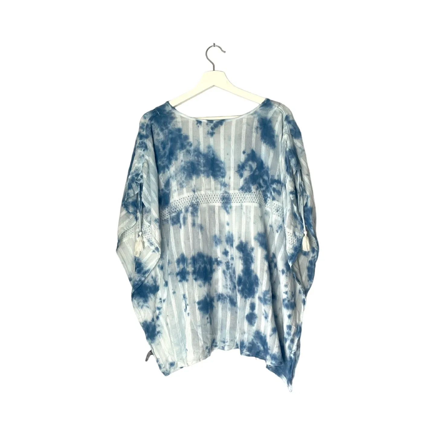 Aerie Blue Tie-Dye Boho Oversized Tunic Top Size XXS image indicator(2)