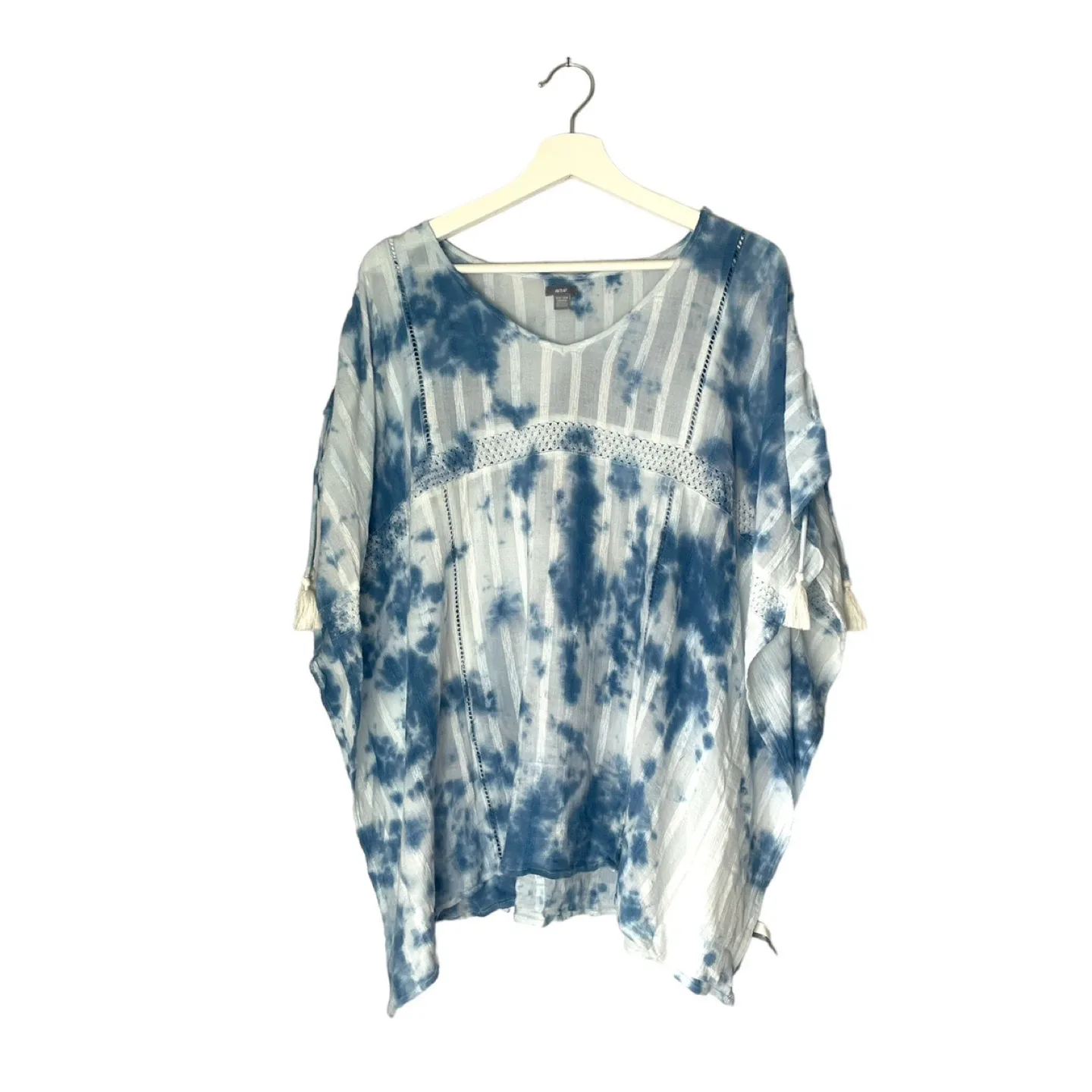 Aerie Blue Tie-Dye Boho Oversized Tunic Top Size XXS thumbnail
