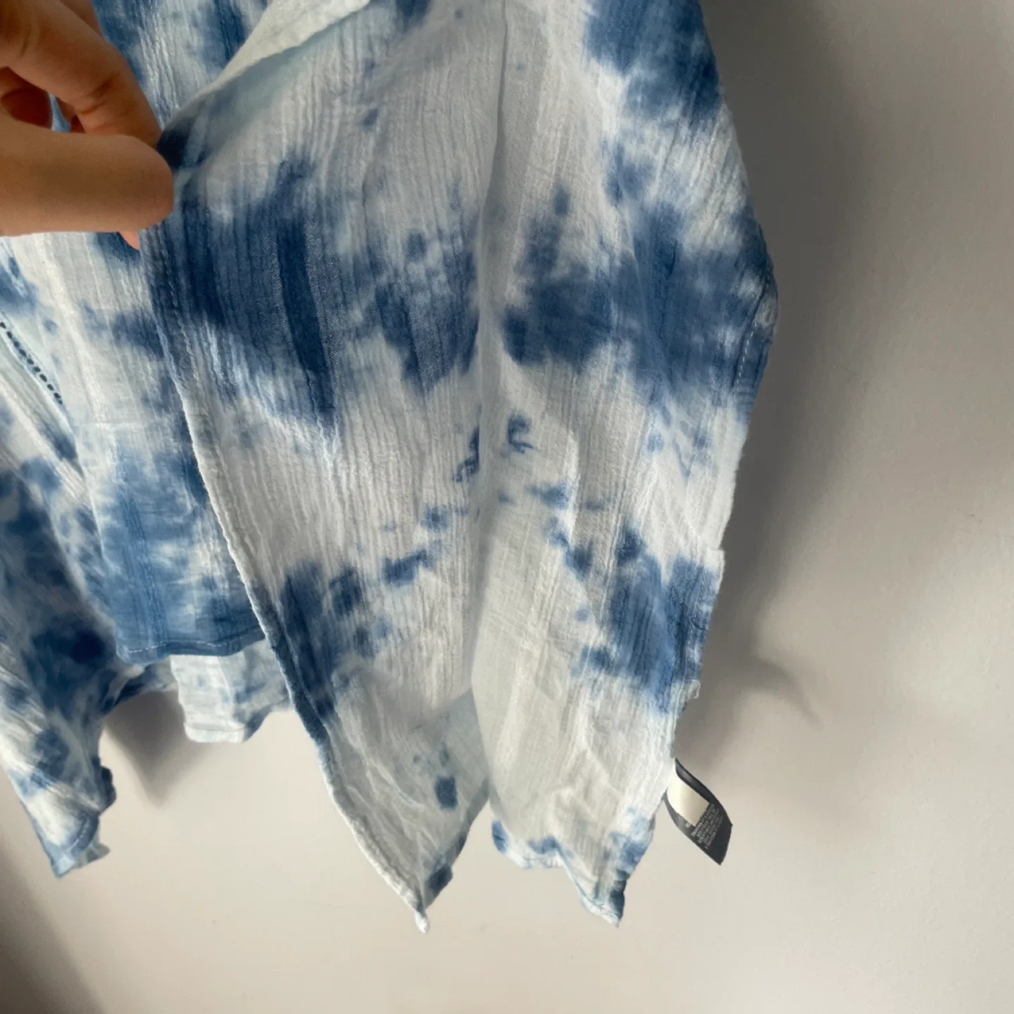 Aerie Blue Tie-Dye Boho Oversized Tunic Top Size XXS image indicator(3)