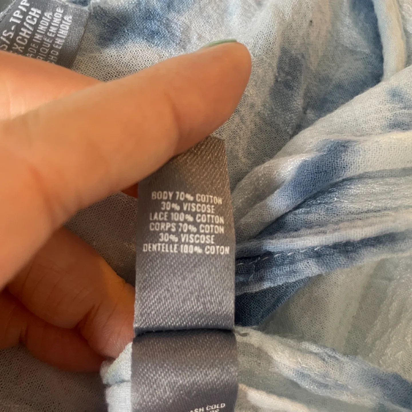 Aerie Blue Tie-Dye Boho Oversized Tunic Top Size XXS image indicator(7)