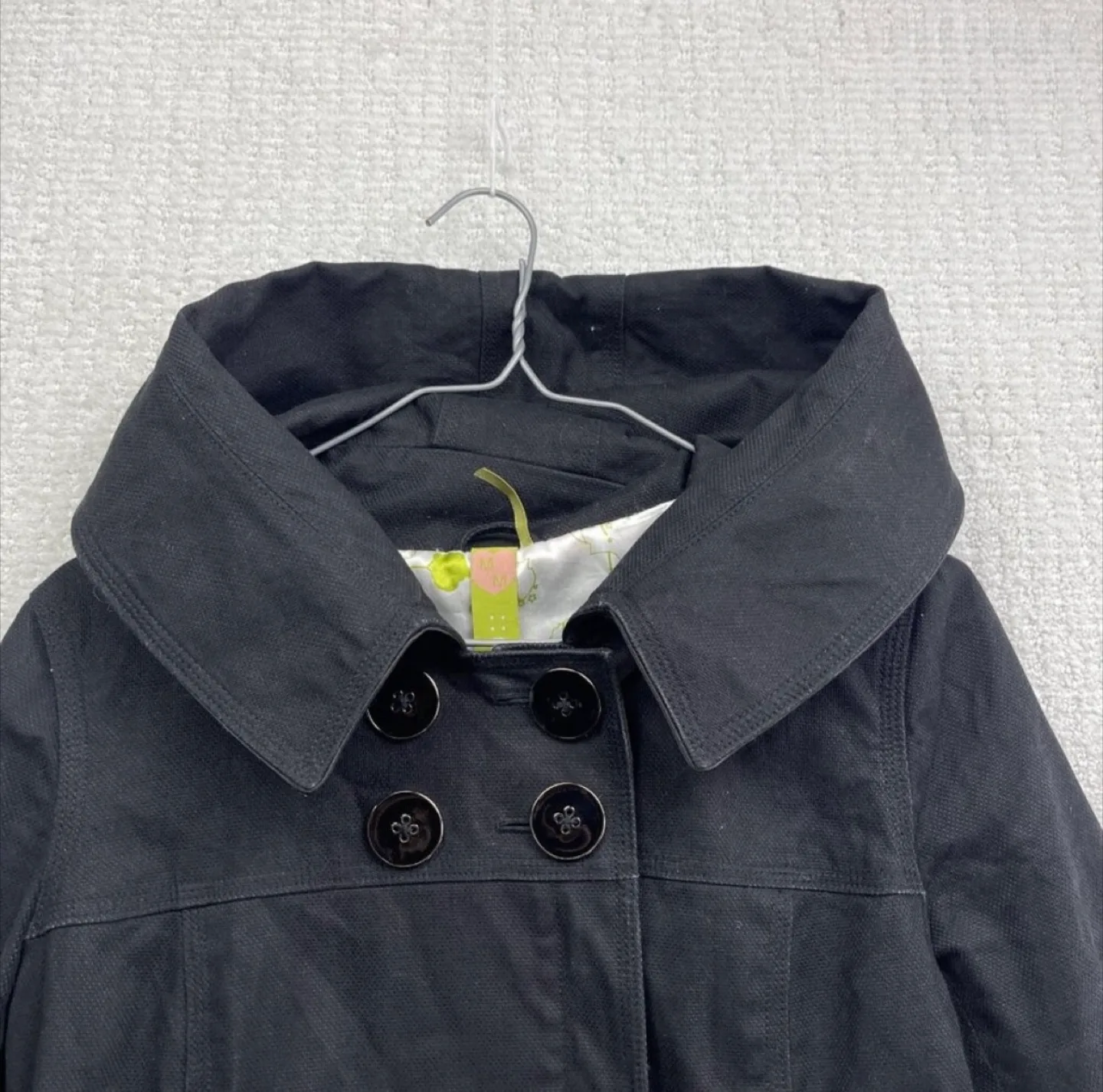 Soia & Kyo black canvas hooded jacket Size M image indicator(3)