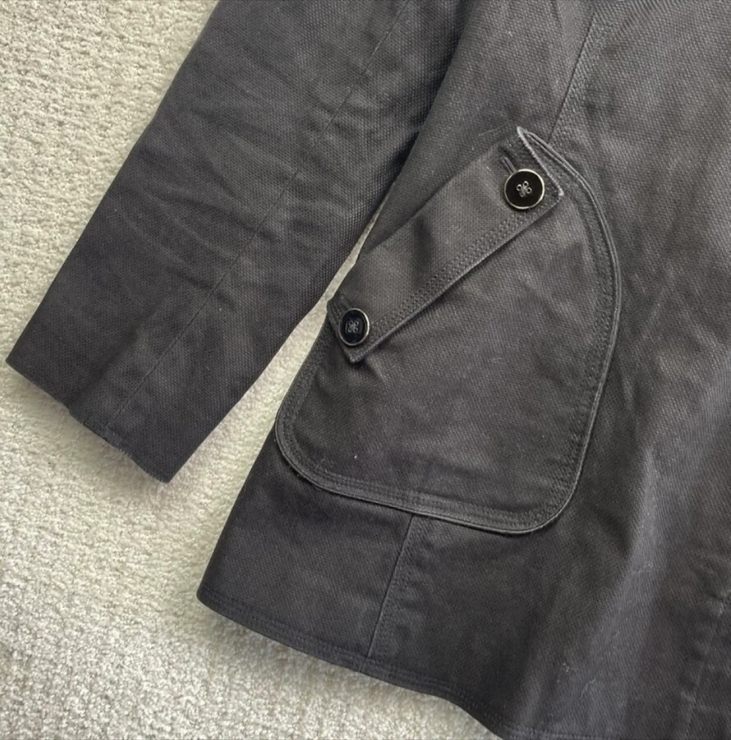 Soia & Kyo black canvas hooded jacket Size M image indicator(5)