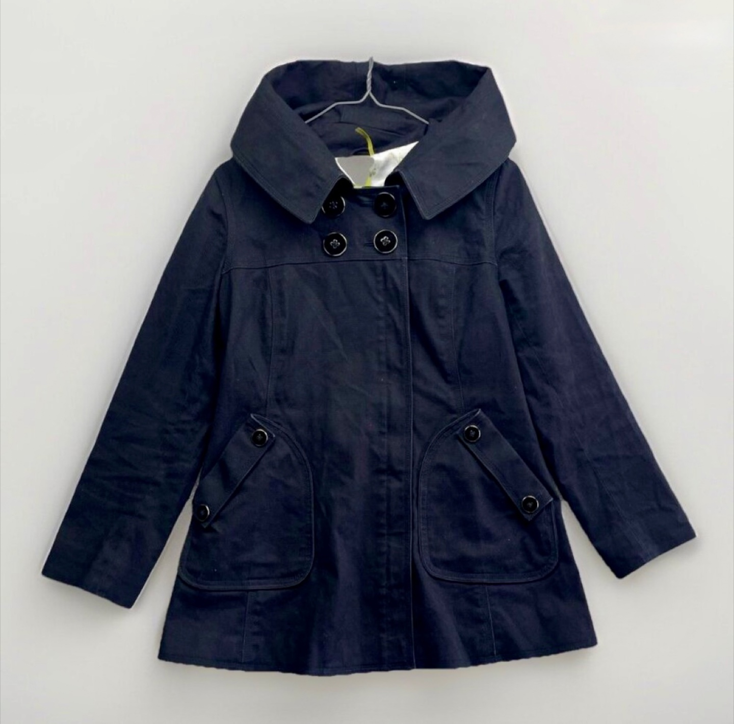Soia & Kyo black canvas hooded jacket Size M
