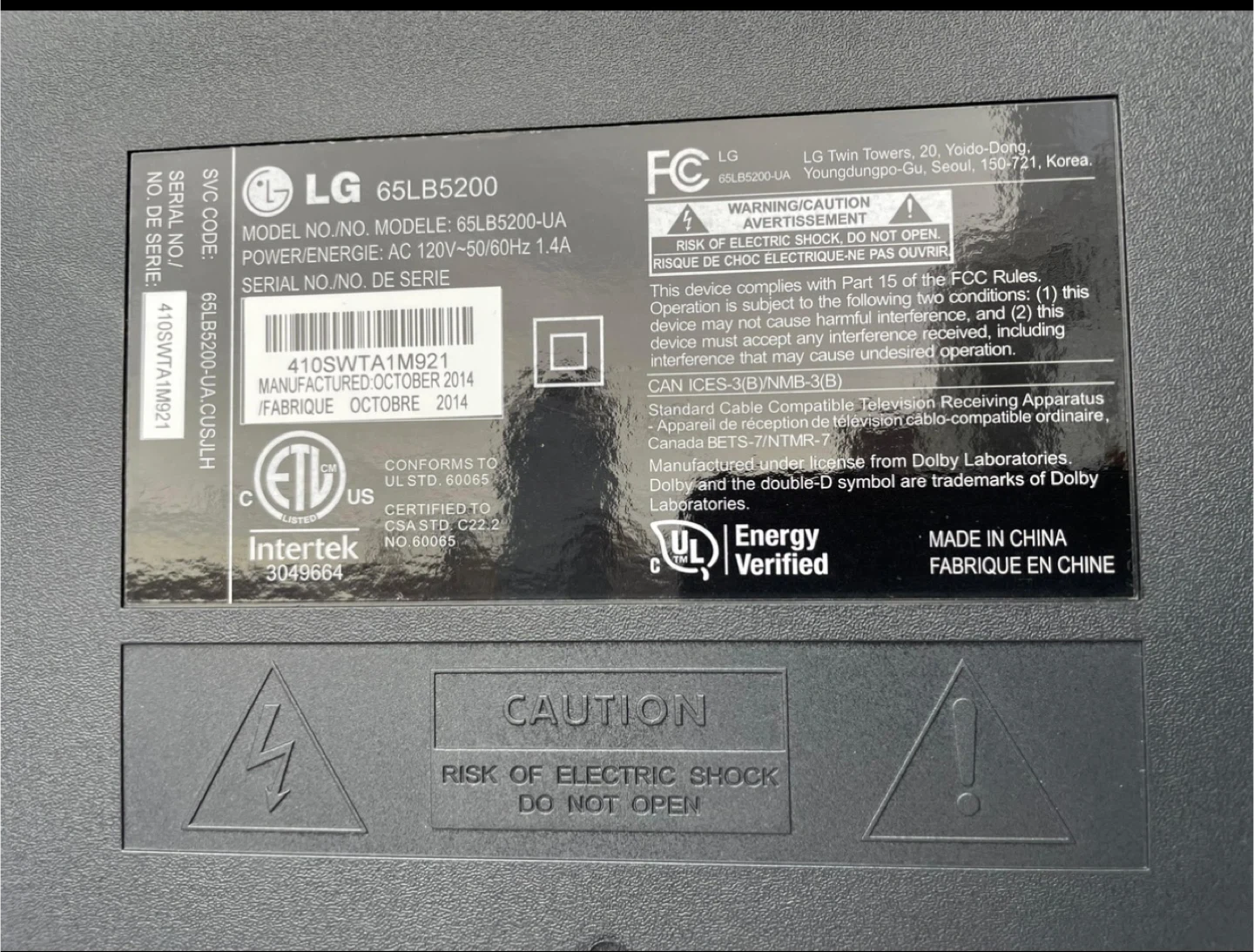 LG 65LB5200 65 inch TV - photo 3