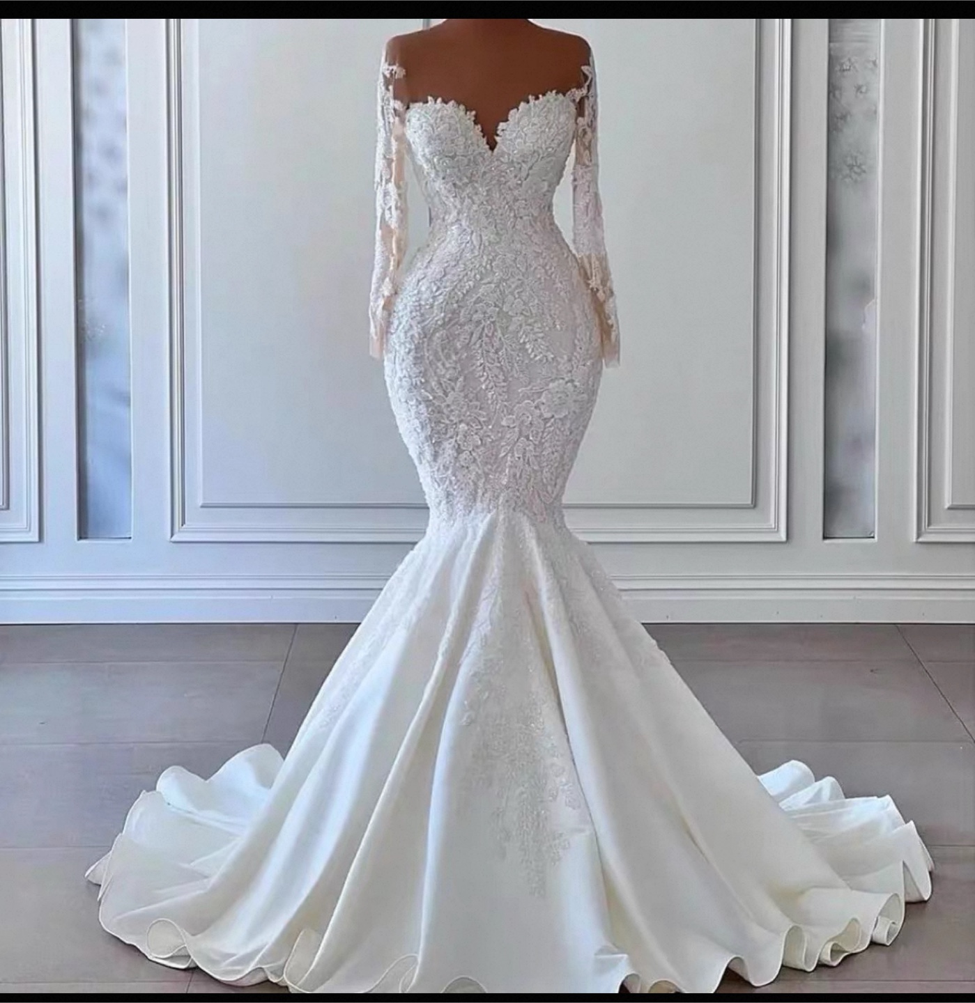White Lace Mermaid Wedding Dress