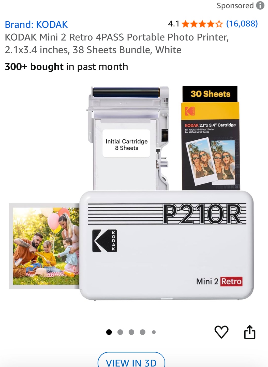 Kodak Mini 2 Retro Portable Photo Printer