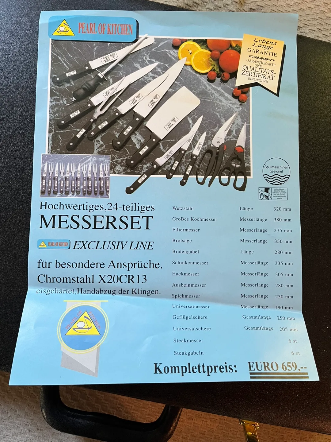 Pearl of Kitchen 24-Piece Knife Set in Case - NEW image indicator(4)