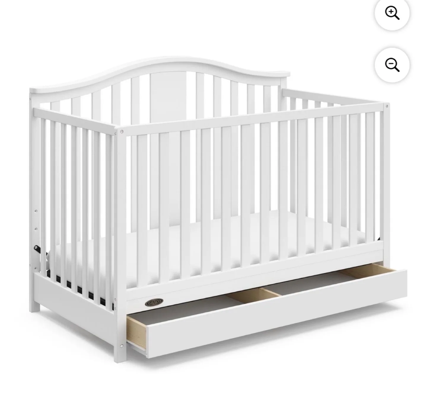 Graco White Baby Crib with Drawer image indicator(2)