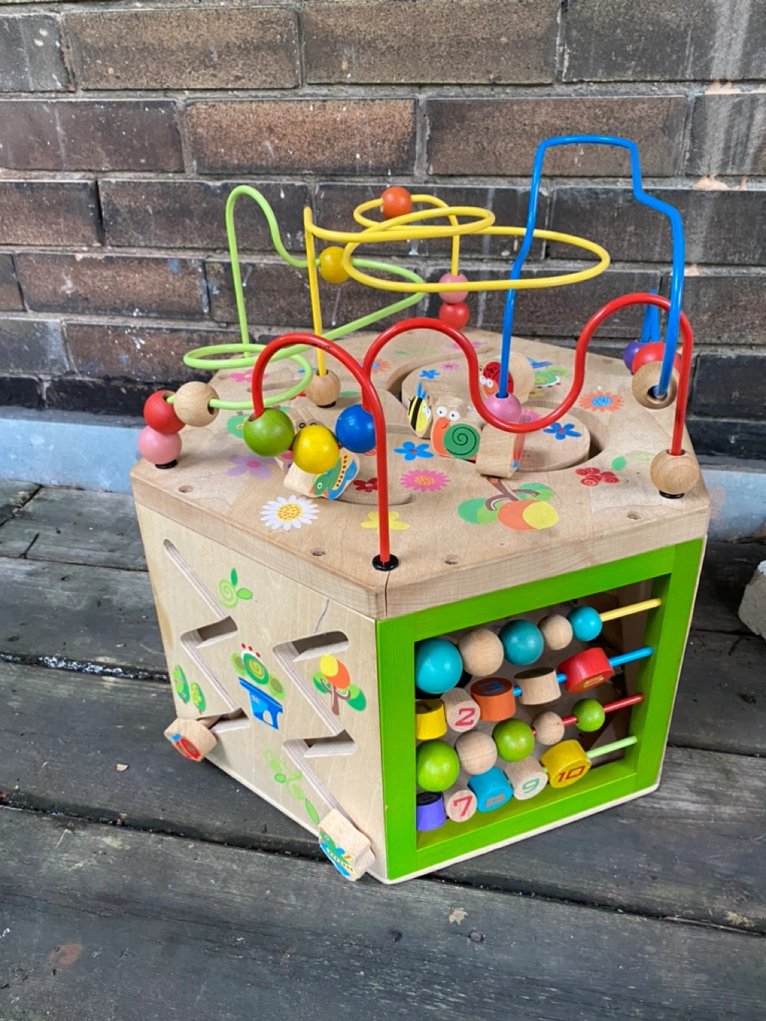 Wooden Activity Cube - Great for Toddlers!