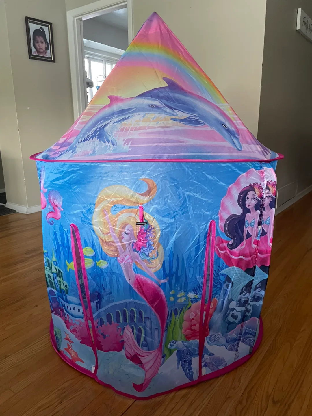 BRAND NEW Kids Mermaid Musical Play Tent - 51 x 40 inches thumbnail
