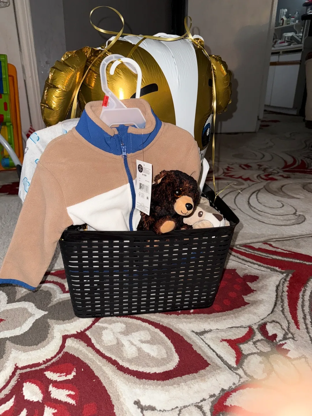 Baby Gift Basket with Clothes and Stuffed Animals image indicator(2)