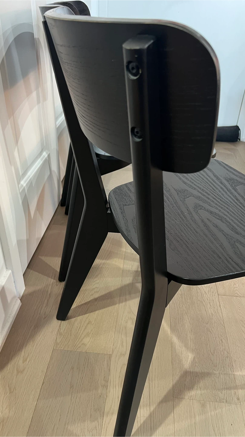 Set of 4 Black Wood Dining Chairs - photo 5