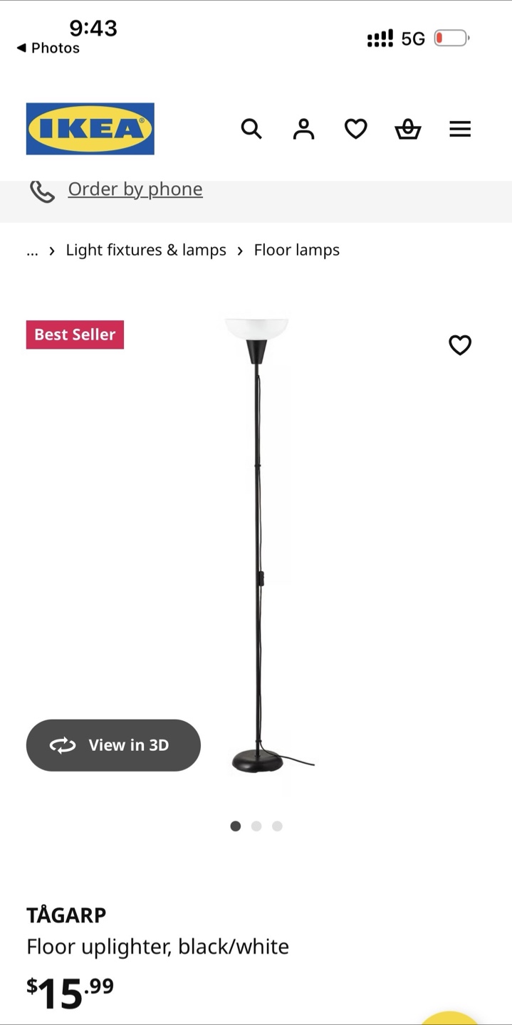 Set of two IKEA TÄGARP Floor Uplighter Lamp - photo 3