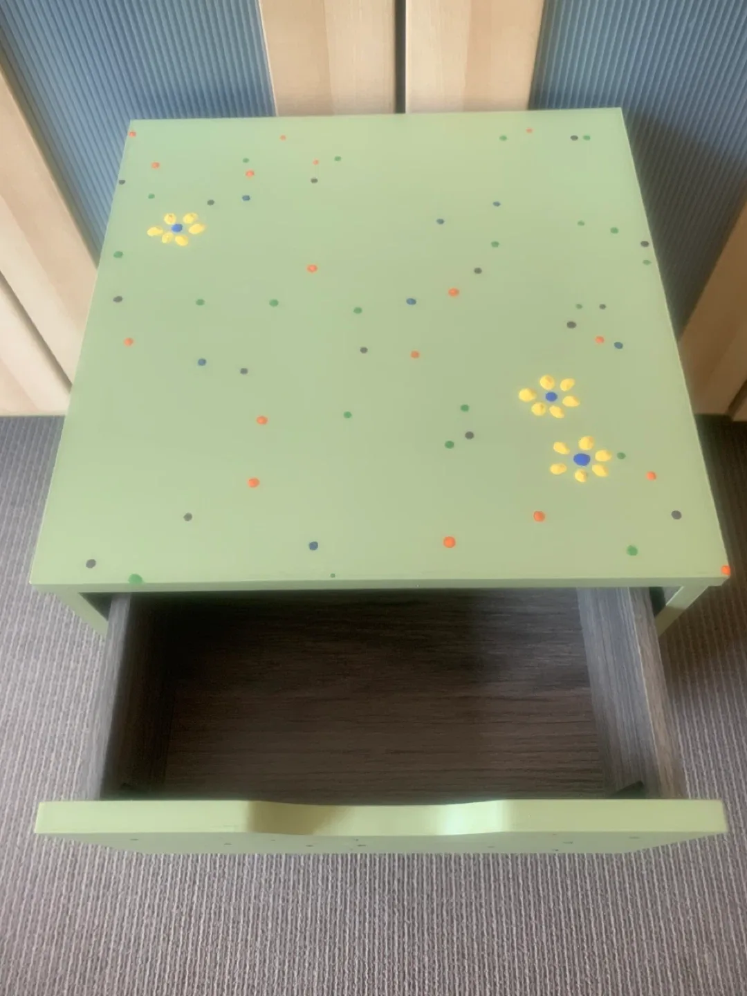 Sage Green Bedside Table with Drawer image indicator(2)