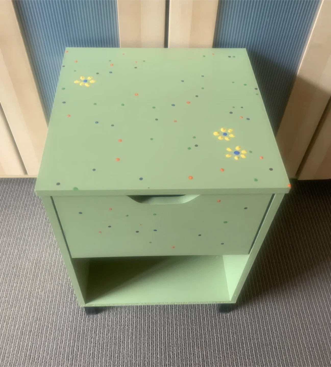 Sage Green Bedside Table with Drawer image indicator(4)