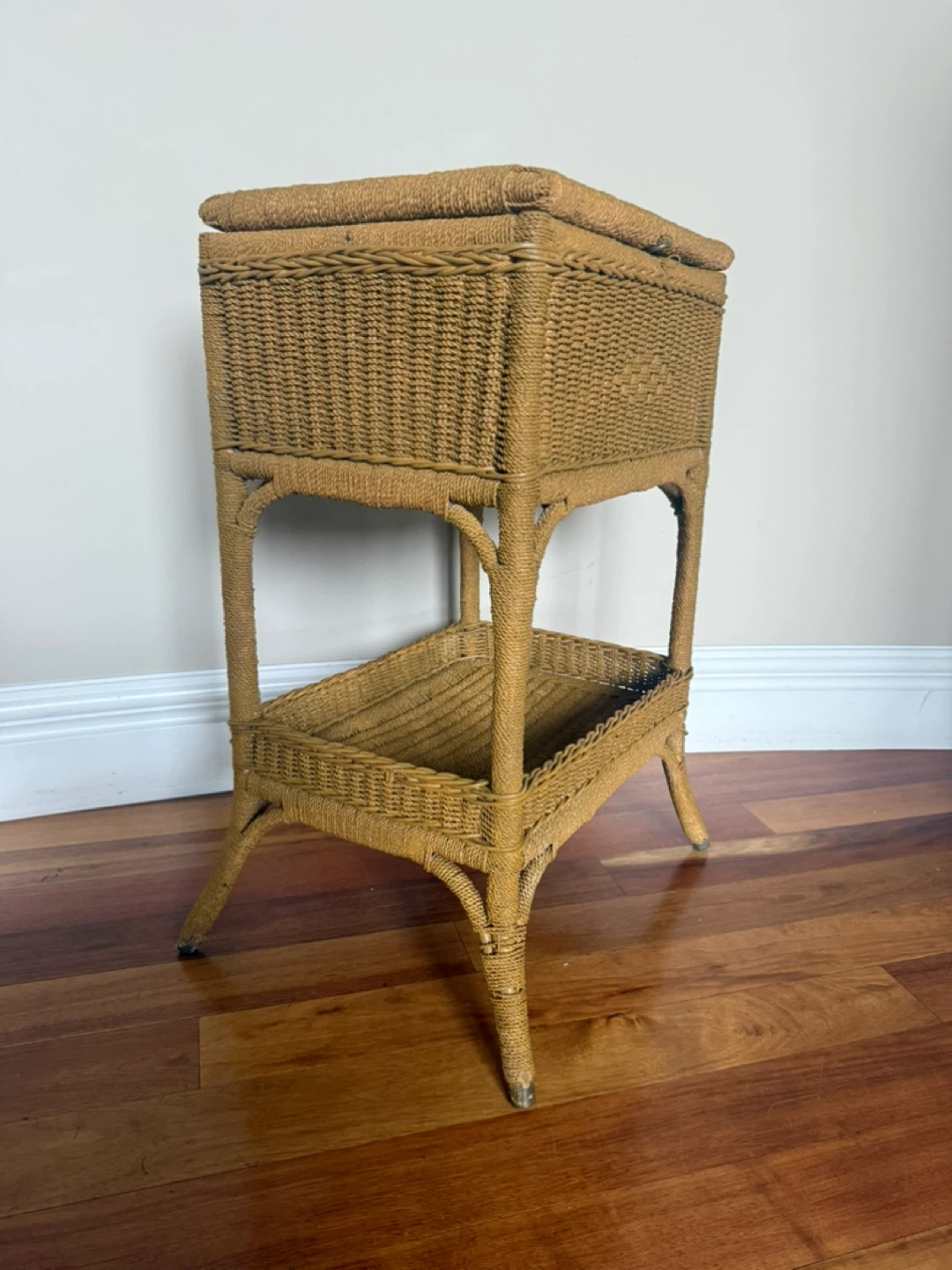 Wicker Storage Side Table
