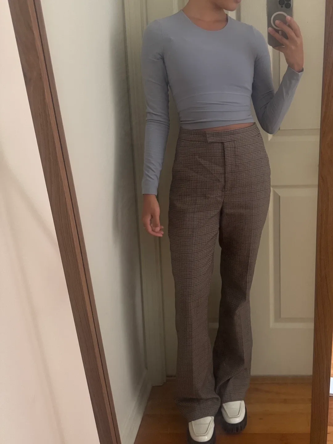 Brown Patterned Flare Pants thumbnail
