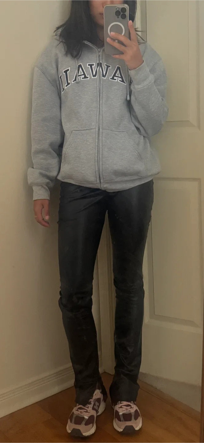 Zara Faux Leather Split Hem Pants - Size Small thumbnail