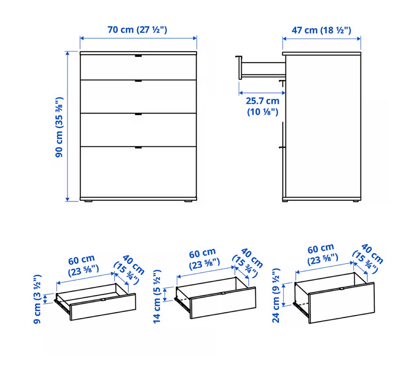 IKEA VIHALS White 4-Drawer Chest - photo 4