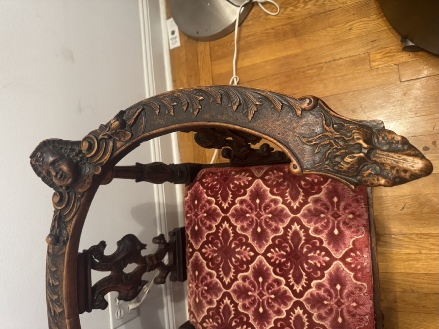 Antique Settee Bench with Ornate Carvings - photo 4