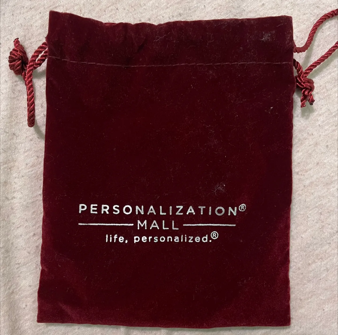 🥕 Personalization Mall Burgundy Velvet Drawstring Bag thumbnail