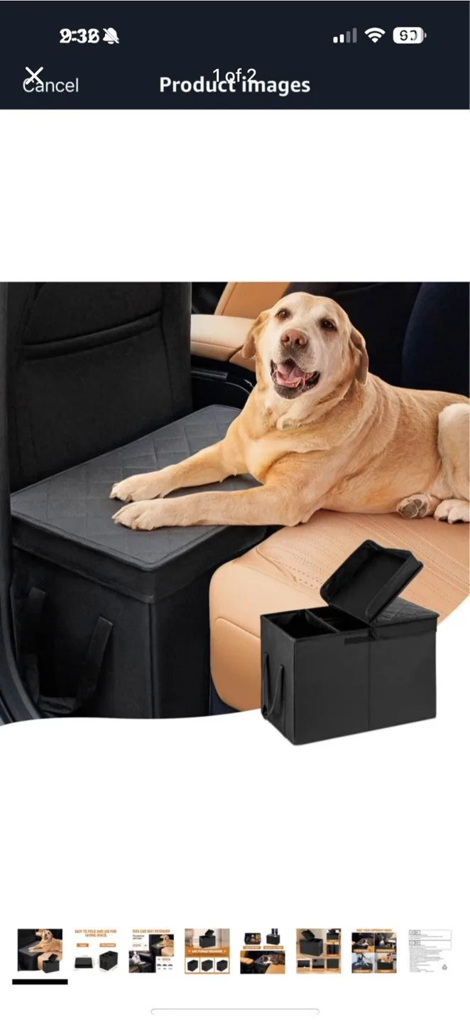Foldable Car Seat Organizer - Black thumbnail